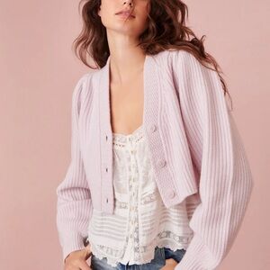 LOVE SHACK FANCY AVIGNON V NECK CARDIGAN